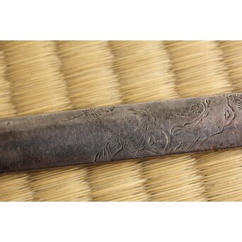 浜野矩隨 仙人図 片切彫 小柄　M425 