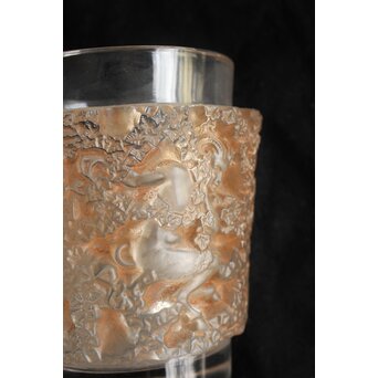 LALIQUE ルネ ラリック BACCHUS ガラス花瓶 一対　Y053 