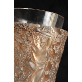 LALIQUE ルネ ラリック BACCHUS ガラス花瓶 一対　Y053 