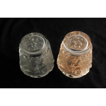 LALIQUE ルネ ラリック BACCHUS ガラス花瓶 一対　Y053 
