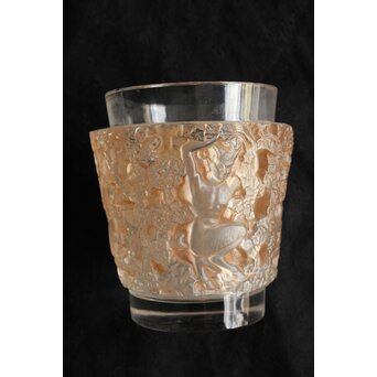 LALIQUE ルネ ラリック BACCHUS ガラス花瓶 一対　Y053 