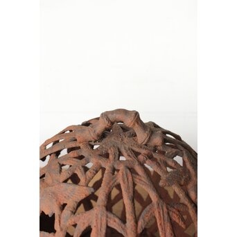 鉄製 竹雀透かし球体灯籠　M430 