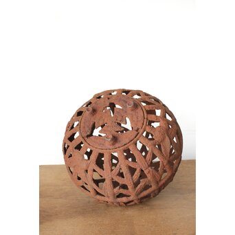 鉄製 竹雀透かし球体灯籠　M430 