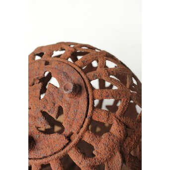 鉄製 竹雀透かし球体灯籠　M430 