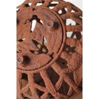 鉄製 竹雀透かし球体灯籠　M430 