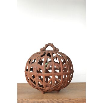 鉄製 竹雀透かし球体灯籠　M430 