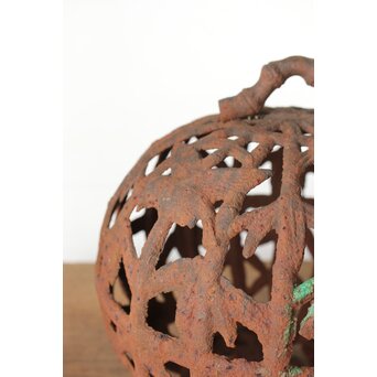 鉄製 竹雀透かし球体灯籠　M430 