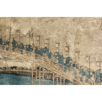 葛飾北斎 HOKUSAI 諸国名橋奇覧 摂州天満橋 木版画　Z547 