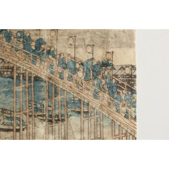 葛飾北斎 HOKUSAI 諸国名橋奇覧 摂州天満橋 木版画　Z547 