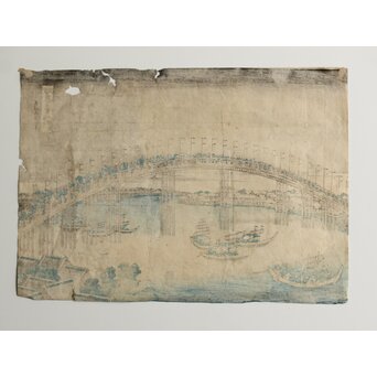 葛飾北斎 HOKUSAI 諸国名橋奇覧 摂州天満橋 木版画　Z547 