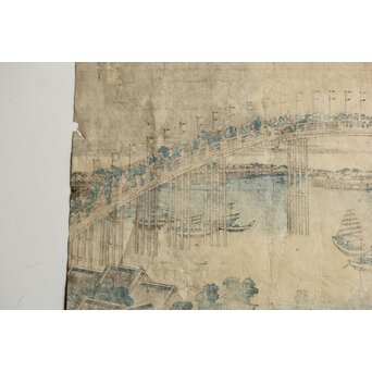 葛飾北斎 HOKUSAI 諸国名橋奇覧 摂州天満橋 木版画　Z547 