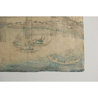 葛飾北斎 HOKUSAI 諸国名橋奇覧 摂州天満橋 木版画　Z547 