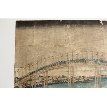 葛飾北斎 HOKUSAI 諸国名橋奇覧 摂州天満橋 木版画　Z547 