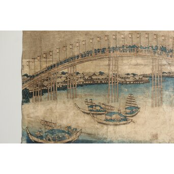 葛飾北斎 HOKUSAI 諸国名橋奇覧 摂州天満橋 木版画　Z547 