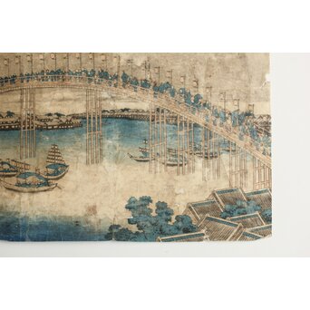 葛飾北斎 HOKUSAI 諸国名橋奇覧 摂州天満橋 木版画　Z547 