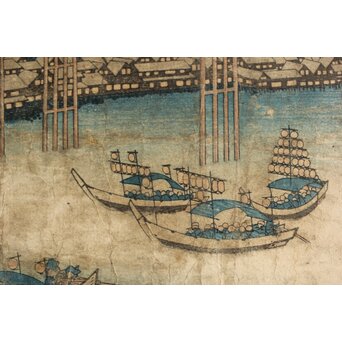 葛飾北斎 HOKUSAI 諸国名橋奇覧 摂州天満橋 木版画　Z547 
