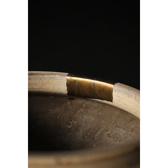 江戸時代 古武雄 鉄絵緑彩松岩文 水甕　P495 