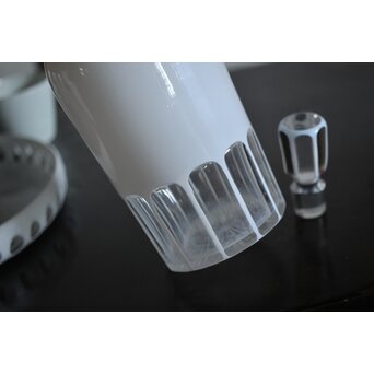 白被 切子デカンタ 盆　Y055 