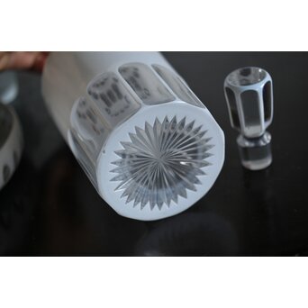 白被 切子デカンタ 盆　Y055 