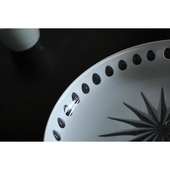 白被 切子デカンタ 盆　Y055 