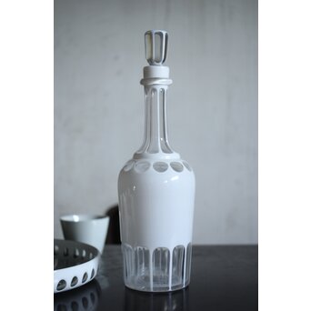 白被 切子デカンタ 盆　Y055 