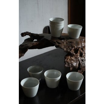 古伊万里 白磁 猪口 9客　P497 