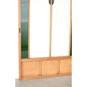 黄色と緑色ガラス建具 2枚1組　GD0243Y 