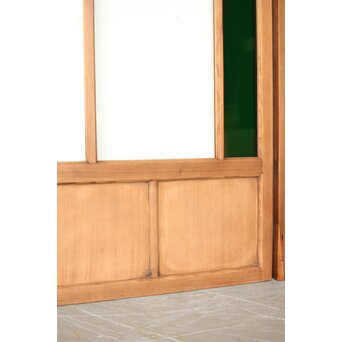 黄色と緑色ガラス建具 2枚1組　GD0243Y 