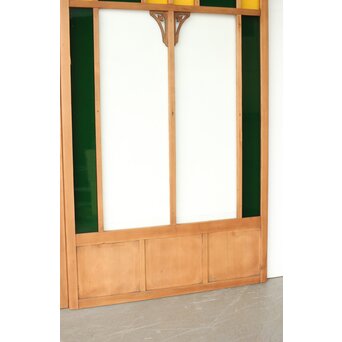 黄色と緑色ガラス建具 2枚1組　GD0243Y 