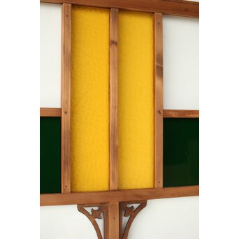 黄色と緑色ガラス建具 2枚1組　GD0243Y 
