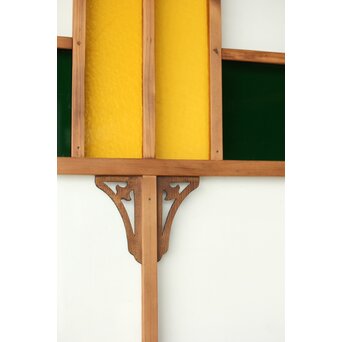 黄色と緑色ガラス建具 2枚1組　GD0243Y 