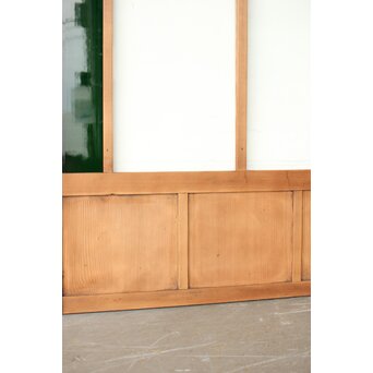 黄色と緑色ガラス建具 2枚1組　GD0243Y 