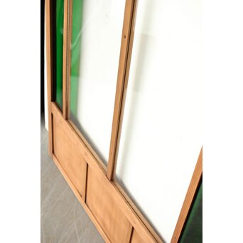 黄色と緑色ガラス建具 2枚1組　GD0243Y 