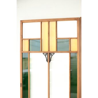 黄色と緑色ガラス建具 2枚1組　GD0243Y 