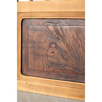 市松模様 細分化ガラス 玄関ガラス戸 2枚1組　GD0244YD 景色の良い腰板