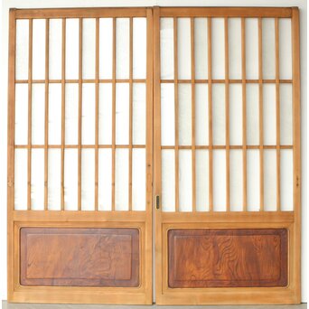 市松模様 細分化ガラス 玄関ガラス戸 2枚1組　GD0244YD ウラ