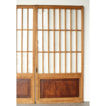 市松模様 細分化ガラス 玄関ガラス戸 2枚1組　GD0244YD 