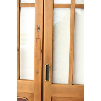 市松模様 細分化ガラス 玄関ガラス戸 2枚1組　GD0244YD 直し個所などアリ