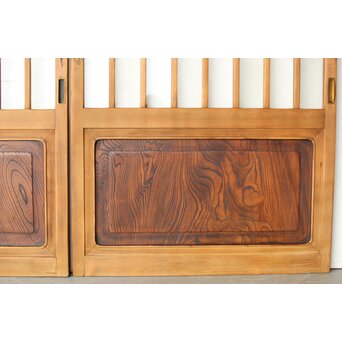 市松模様 細分化ガラス 玄関ガラス戸 2枚1組　GD0244YD 