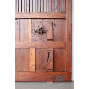 総欅 格子蔵戸　W0169Y 