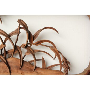 横山典行 井波木彫欄間 鷺 2枚1組　R0434 