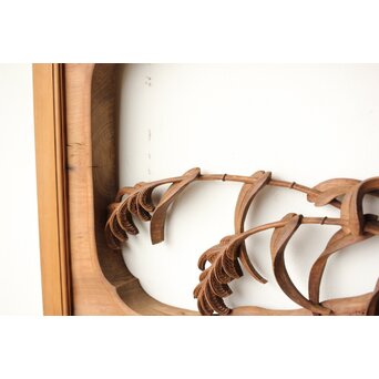 横山典行 井波木彫欄間 鷺 2枚1組　R0434 