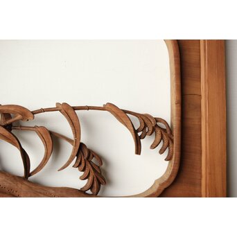 横山典行 井波木彫欄間 鷺 2枚1組　R0434 