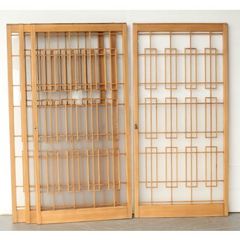 書院戸風 組子ガラス窓 4枚1組　R0436