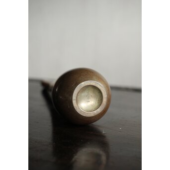 人間国宝 金森映井智/栄一 朧銀 曽呂利/四分一花器　M431 