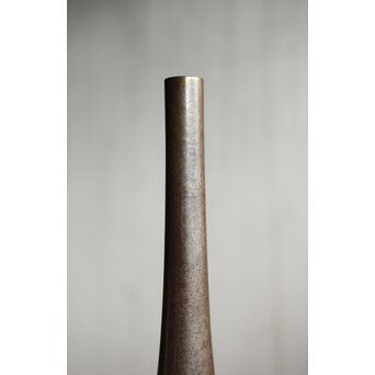 人間国宝 金森映井智/栄一 朧銀 曽呂利/四分一花器　M431 