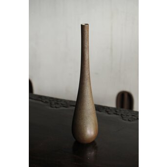 人間国宝 金森映井智/栄一 朧銀 曽呂利/四分一花器　M431 