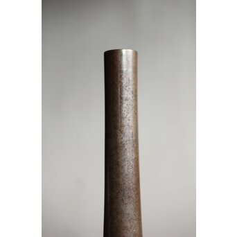 人間国宝 金森映井智/栄一 朧銀 曽呂利/四分一花器　M431 