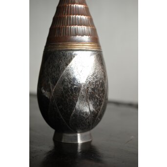 一雄銘 異材接合/はぎあわせ技法銀花瓶　M432 