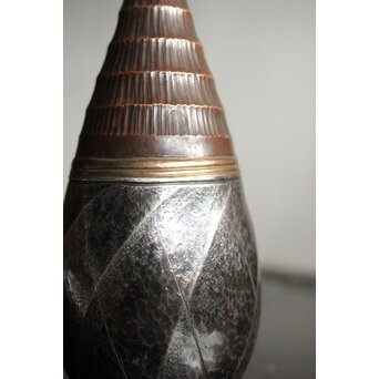 一雄銘 異材接合/はぎあわせ技法銀花瓶　M432 